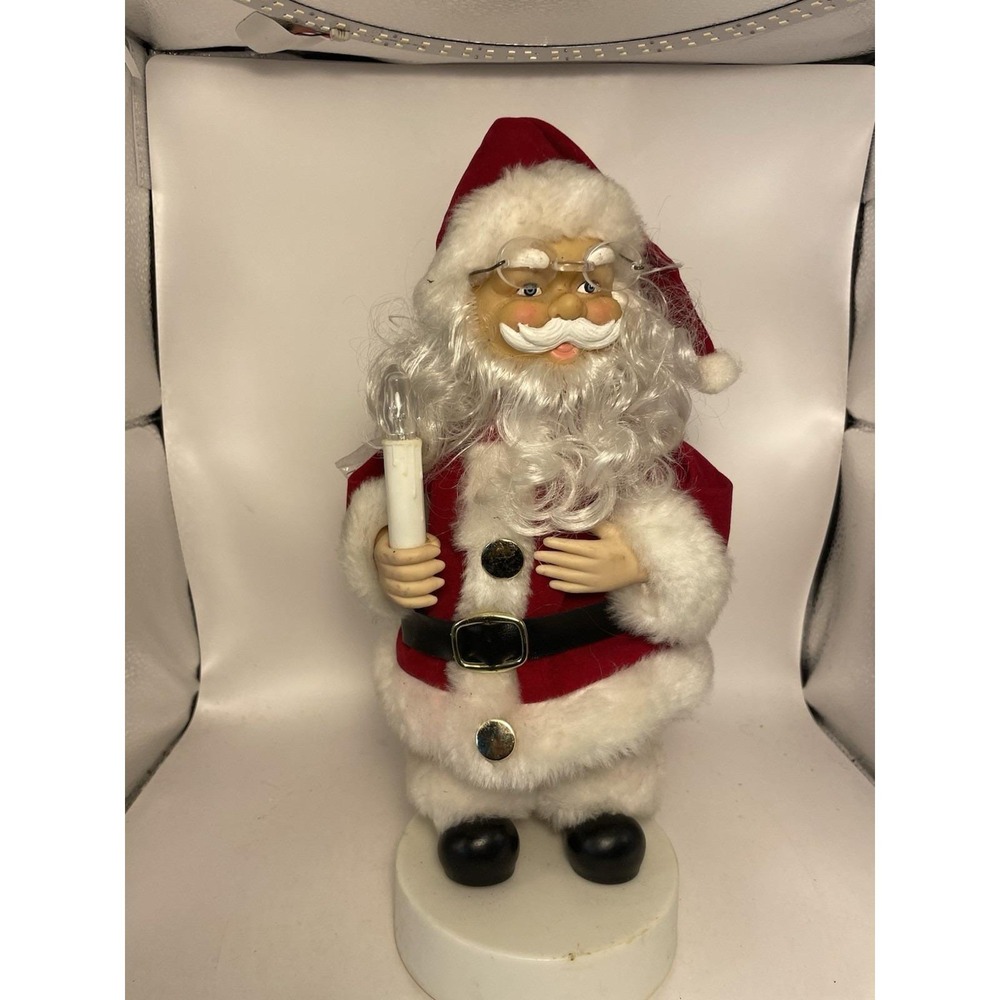 Vintage National Rennoc Animated Santa Claus w/‎ Candle Christmas Decoration